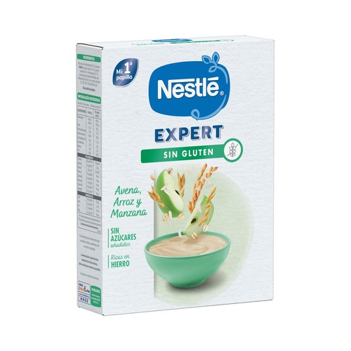 NESTLÉ Expert Papilla sin gluten de avena, arroz y manzana, a partir de 6 meses 250 g. 