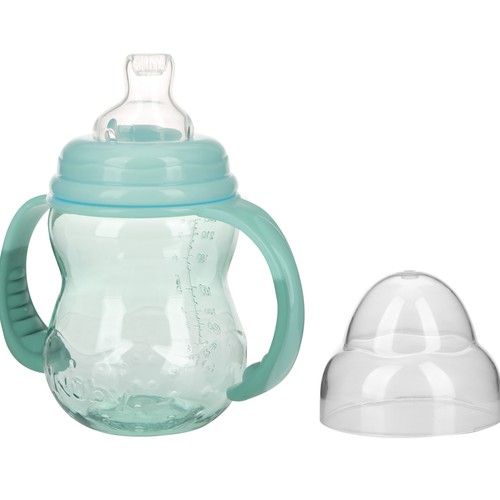 NEW VALMAR Biberón de 240 ml., con tetina de silicona, de 6 a 18 meses.