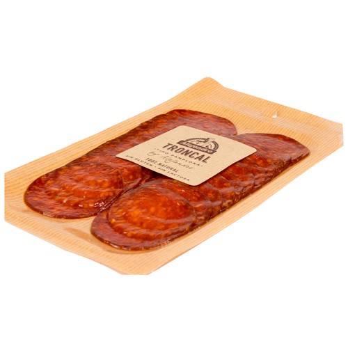 ALEJANDRO Chorizo troncal (tipo Pamplona) elaborado con ingredientes 100% naturales, cortado en lonchas ALEJANDRO 100 g.