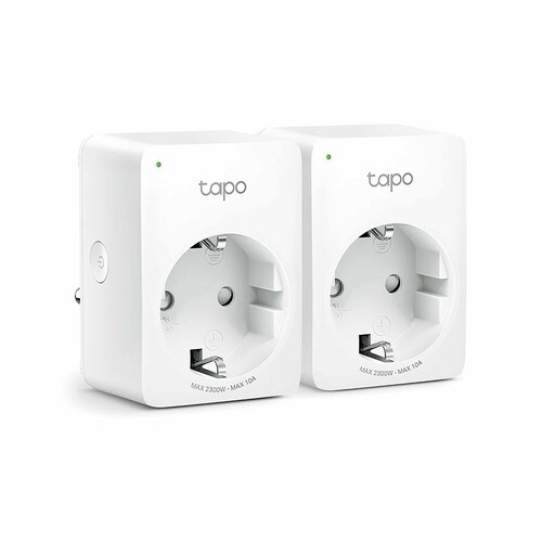 Pack de 2 enchufes Wi-Fi  inteligentes TP-LINK Tapo P100, control por App, control por voz, programable.