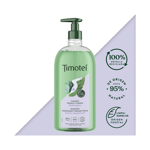 TIMOTEI Champú con extracto de hierbas alpinas, para todo tipo de cabellos TIMOTEI Fresco y fuerte 750 ml.