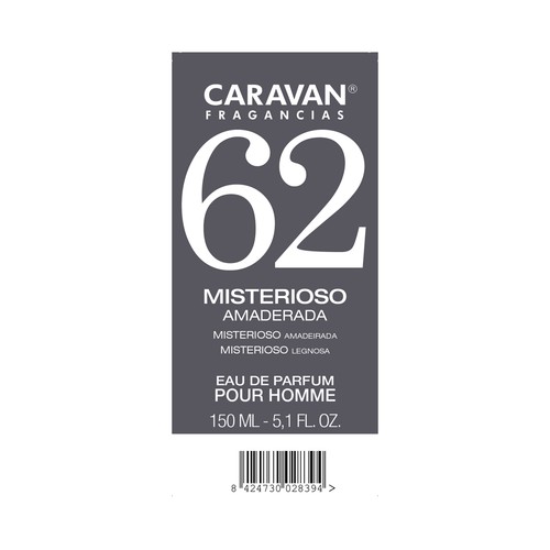 Eau de parfum para hombre con vaporizador en spray CARAVAN Nº 62 150 ml.