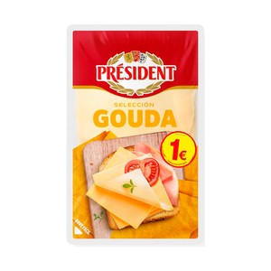 PRÉSIDENT Queso gouda en lonchas 75 g.