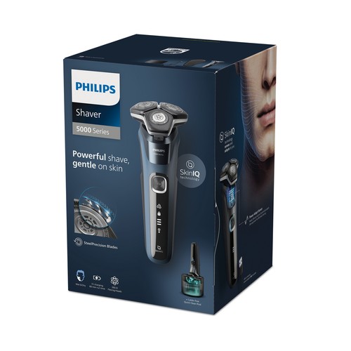 Afeitadora eléctrica sin cable PHILIPS S5887/10, cuchillas SteelPrecision, cabezales flexibles. cortapatillas desplegable..