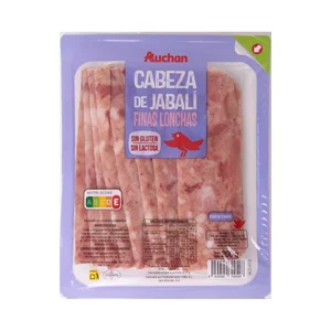 AUCHAN Cabeza de jabalí cortada en finas lonchas 200 g. Producto Alcampo