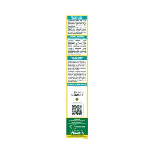 GARNIER Pure active Crema de uso diaro con FPS50+ y acción anti-imperfecciones 40 ml.