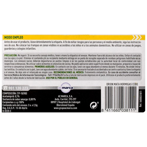 ORION Cebo especial antihormigas de gel 2 uds.