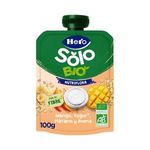 Imagen de HERO Bio nutriflora Bolsita de frutas (mango y plátano), yogur y avena, a partir de 6 meses 100 g.