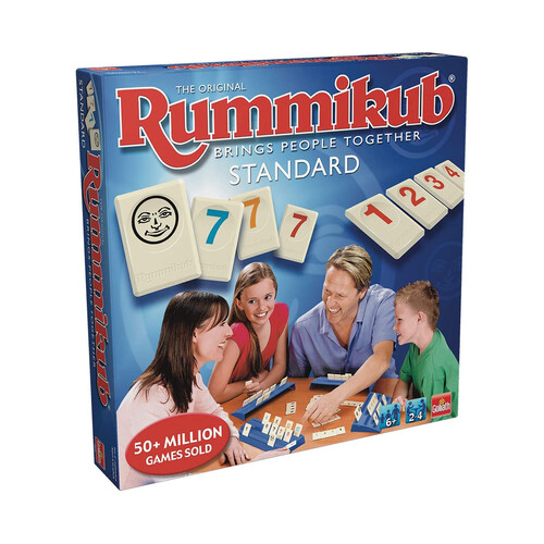 Juego de mesa de números y estrategia Rummikub estándar, de 2 a 4 jugadores, GOLIATH.