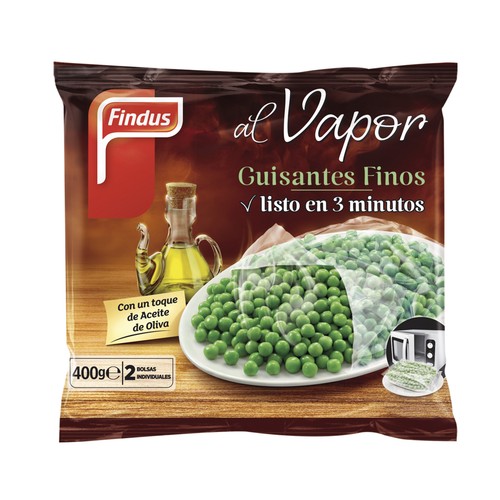 FINDUS Bolsa de guisantes finos al vapor 400 g.