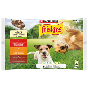Imagen de FRISKIES Al perro hu bolsa salsa pollo, cordero, buey 4x85g
