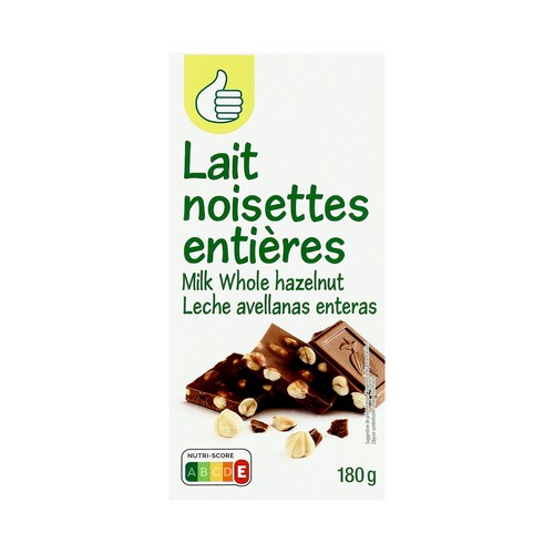 PRODUCTO ALCAMPO Tableta de chocolate de leche con avellanas enteras
