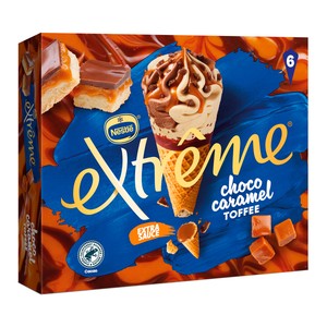 Imagen de EXTRÈME de Nestlé Conos de helado de chocolate y caramelo toffee 6 x 110 ml.