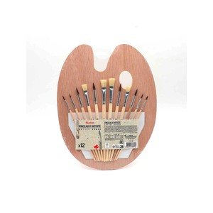 Imagen de 12 Pinceles Con Paleta De Madera Fsc ALCAMPO