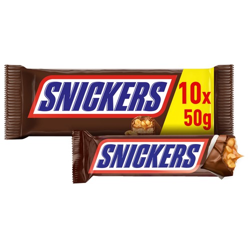 SNICKERS Barras de chocolate multipack 10 uds. 50 g.