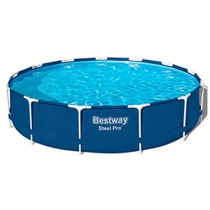 Imagen de Piscina tubular Steel con estructura metálica BESTWAY color azul, medidas 396 x 84 cm. Con depuradora 2.006 litros/hora.