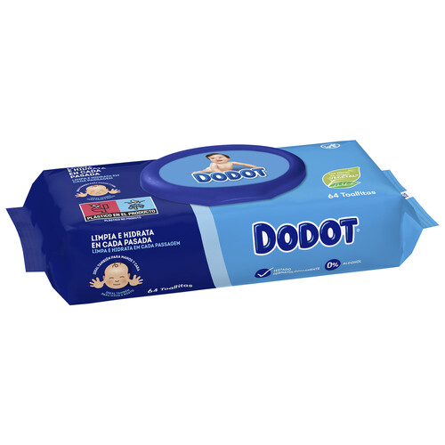 DODOT Toallitas humedas para bebé, aptas para manos y cara DODOT 64 uds.