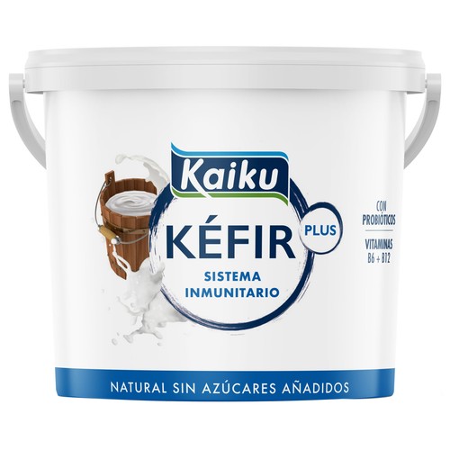 KAIKU Plus Kéfir natural sin azúcares añadidos y con probióticos y vitaminas B6 + B12 900 g.