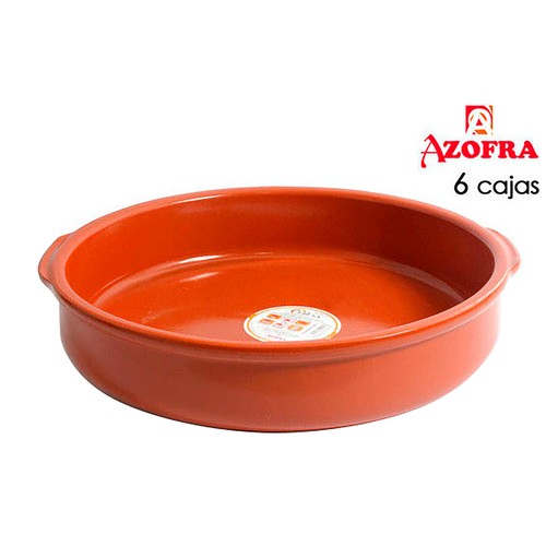 Cazuela barro sin plomo 36cm vitro. AZOFRA.