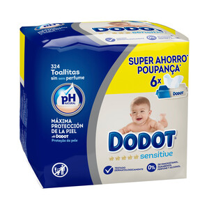 DODOT Toallitas húmedas para bebé sin perfume DODOT Sensitive 6 x 54 uds.