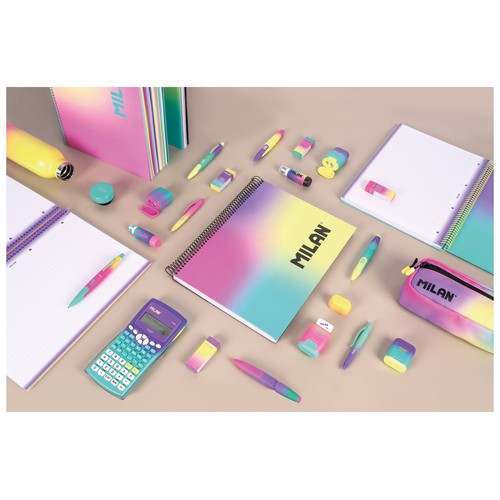 Cuaderno A4 tapa dura cuadriculado 5x5 120 hojas 90 gr colección Sunset. MILAN