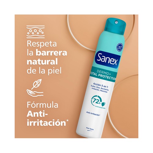 SANEX Dermo+ total protection Desodorante en spray para mujer, antitranspirante hasta 72 horas 200 ml.