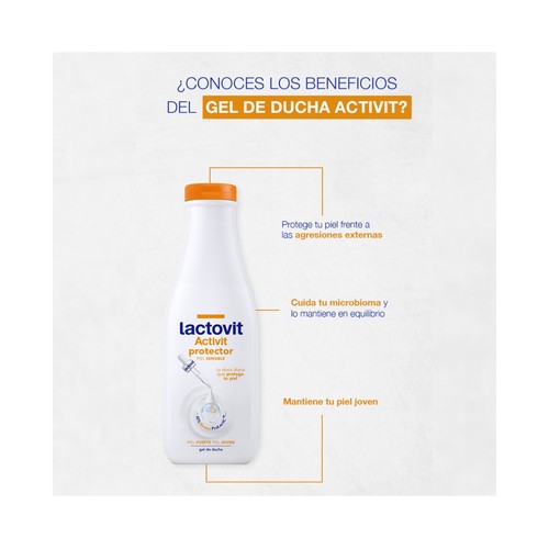 LACTOVIT Activit protector Gel protector para ducha o baño, para pieles sensibles 550 ml.
