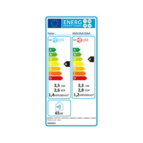 Aire acondicionado portátil HAIER AM12AA1TGA , A/A, 3000 frig/2815 kcal, (hasta 30 m²)