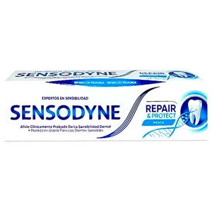 SENSODYNE Repair & protect Pasta de dientes con flúor, para dientes sensibles, sabor menta 75 ml.