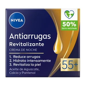 NIVEA 55+ Crema de noche antiarrugas revitalizante para pieles maduras (+55 años) 50 ml.