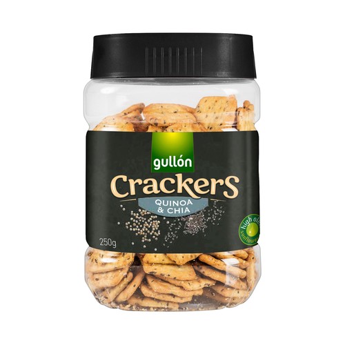 GULLÓN Crackers saladas sabor quinoa y chia, 250 g.