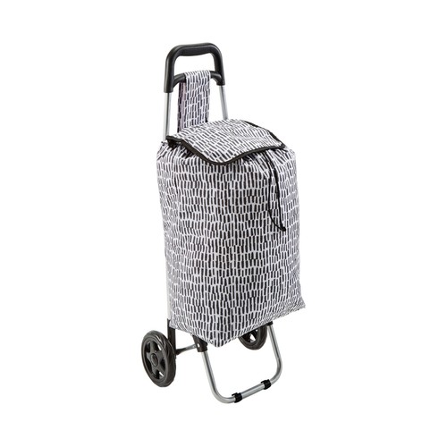 Carro de la compra con 2 ruedas y 32 litros de capacidad, blanco y negro Nordic ACTUEL.