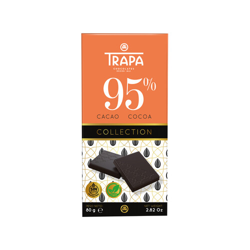 TRAPA Collection Chocolate negro 95 % cacao 80 g.