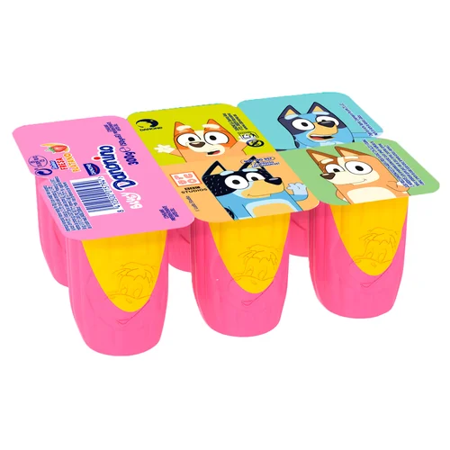 Kids de Danone Leche fermentada con Lcasei con sabor a fresa y plátano 6 x 100 g.