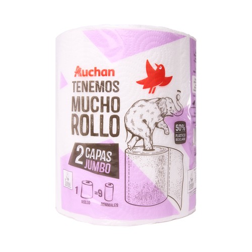 Papel de cocina decorado Jumbo PRODUCTO ALCAMPO, rollo de 90 mt.