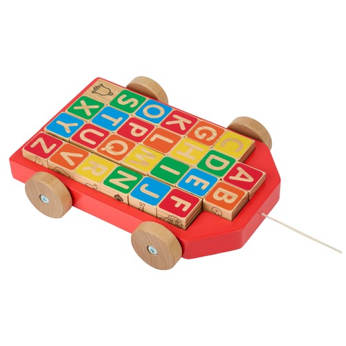 Carro Arrastre 25 Bloque Madera +18 Meses ONE, TWO FUN Baby