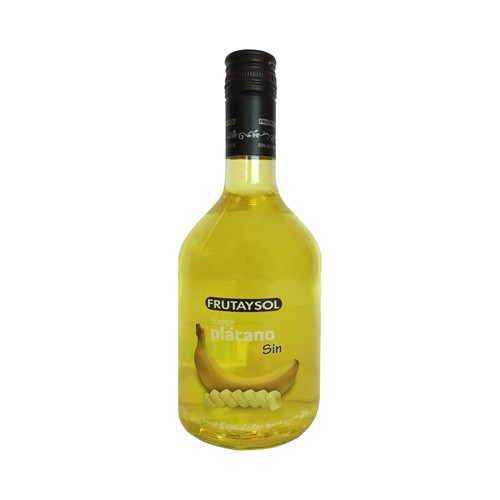FRUTAYSOL Licor de plátano sin alcohol elaborado en España FRUTAYSOL botella de 70 cl.