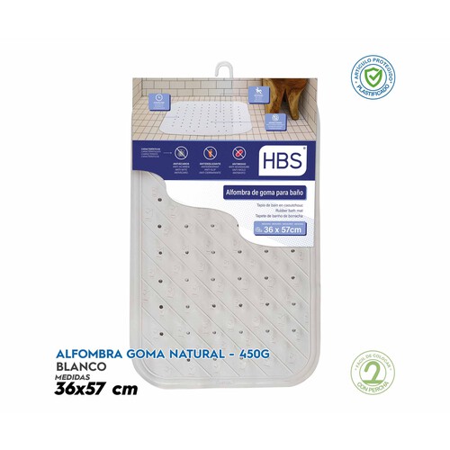 Alcampo Alfombra de baño caucho antideslizante de goma natural HBS