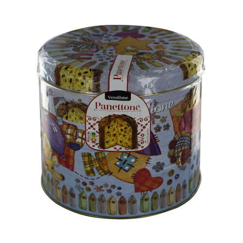VENDOMIE Panettone elaborado con mantequilla 100% relleno de fruta escarchada 1 kg.