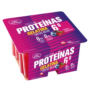 REINA Gelatina con extra de colágeno y sabor a frutos rojos REINA 4 x 100 g.