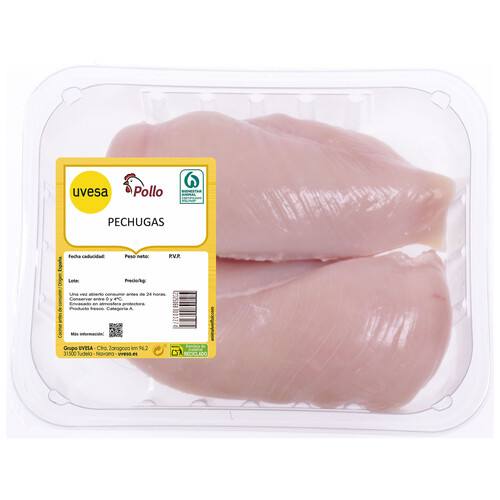 Pechugas de pollo sin piel Bandeja