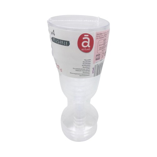 Set de 4 copas reutilizables fabricadas en plástico 17cl, ACTUEL