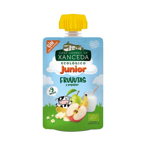 Bolsita de yogur ecológico más fruta CASA GRANDE DE XANCEDA 90 g.