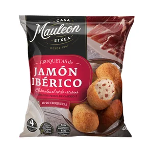 CASA MAULEON Croquetas de jamón ibérico, elaboradas al estilo artesano 400 g.
