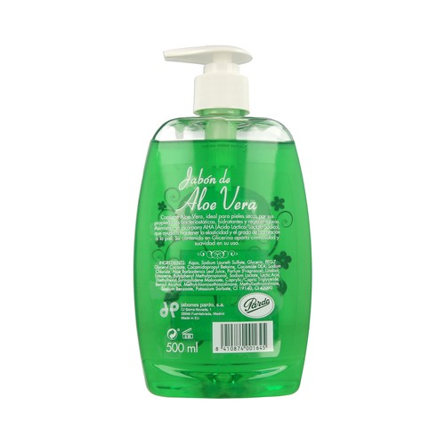 PARDO Jabón de manos líquido, hidratante y con aloe vera PARDO 500 ml.