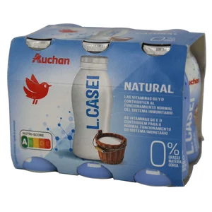AUCHAN L. casei desnatado natural sin azúcares añadidos 6 x 100 g Producto Alcampo.