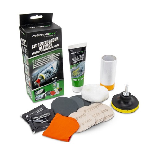 Kit reparador de faros con adaptador para taladros MOTORKIT.