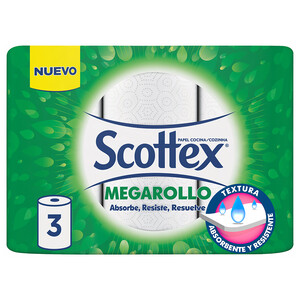 Imagen de SCOTTEX MEGARROLLO Papel de cocina 3 uds.