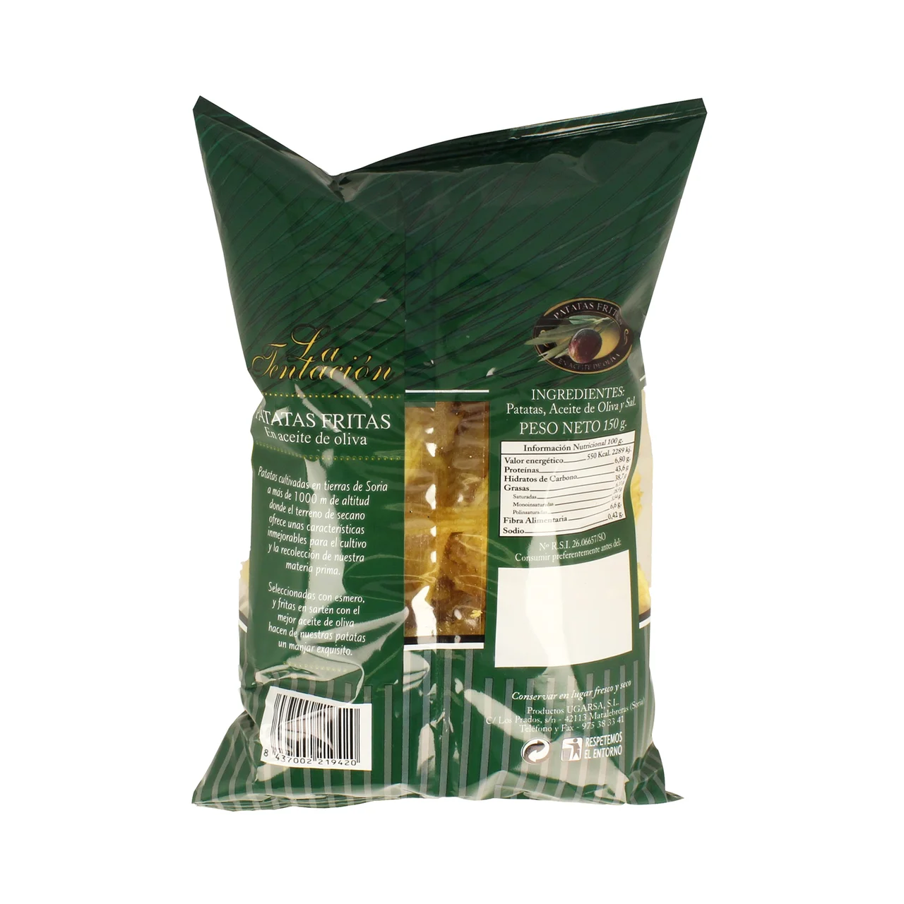 Patatas fritas onduladas 150 g.