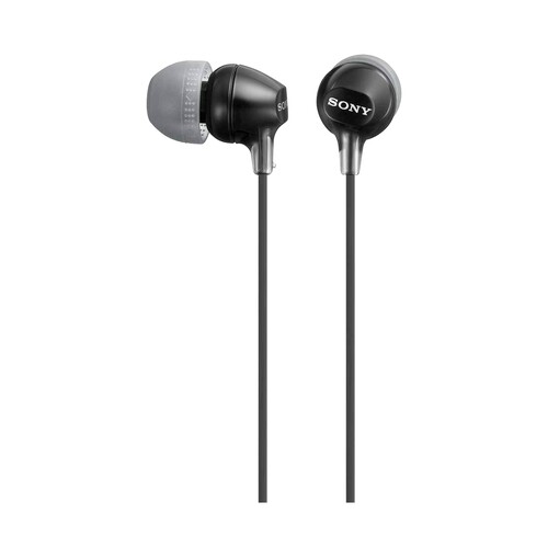 Auriculares tipo intrauditivo SONY MDREX15LPB con cable, color negro.